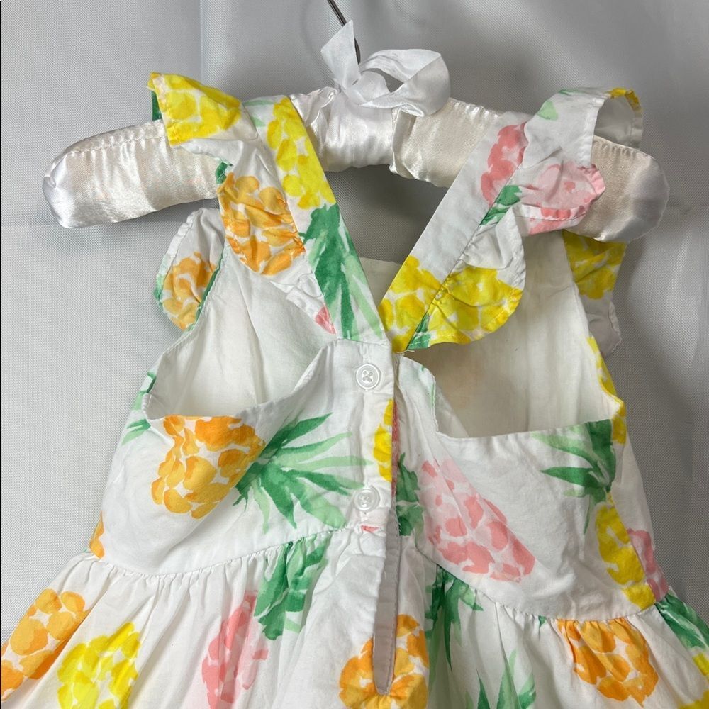 Janie and Jack white cotton Pineapple print dress size 2T - Picture 9 of 12